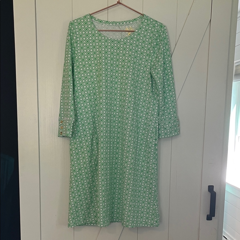 Lilly Pulitzer Mint Green Geometric Midi Dress-flattering size S 💚🌴